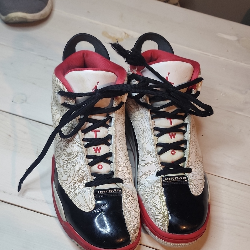 Jordan Boys Black and Red Sneakers